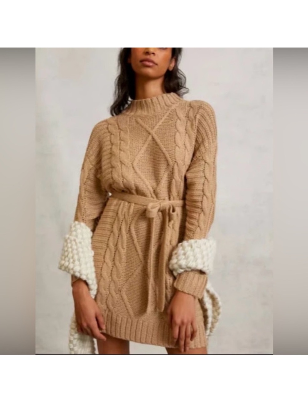 Anthropologie x Amadi Leah Cable Knit Sweater Dress